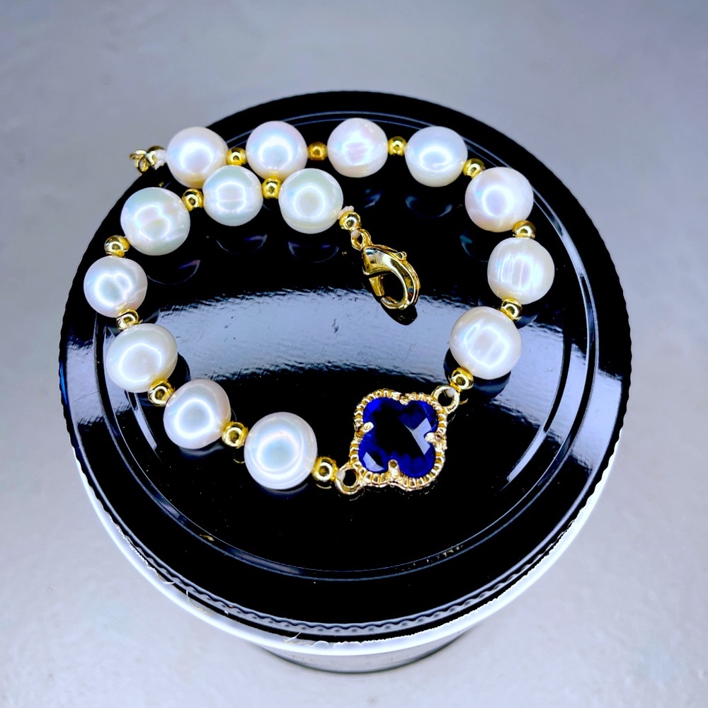 New White Pearl Gold Plated Bracelet